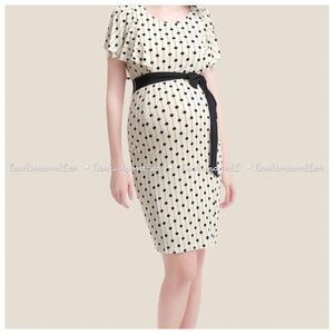 Kimi + Kai Maternity Nursing Polka Dot Scoop Neck Mini Dress